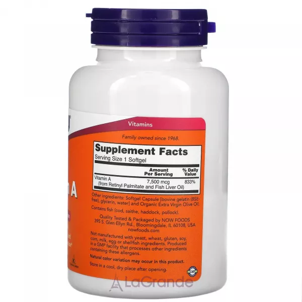 Now Foods Vitamin A 25000 IU ³���� �, 25000 ��