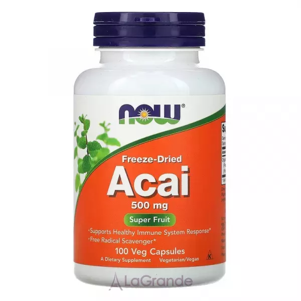 Now Foods Freeze-Dried Acai 500 mg ���������� ����� ���, 500 ��