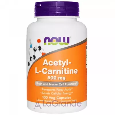 Now Foods Acetyl-L-Carnitine 500 mg --, 500 