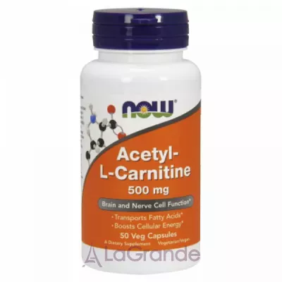 Now Foods Acetyl-L-Carnitine 500 mg --, 500 