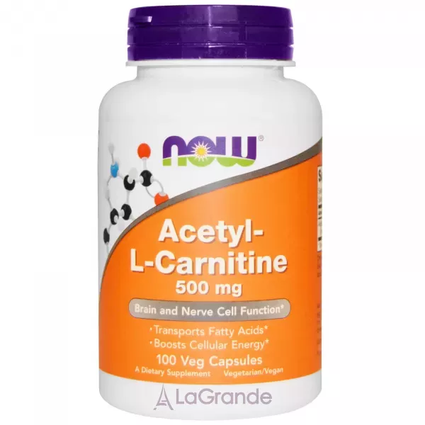 Now Foods Acetyl-L-Carnitine 500 mg ������-�-��������, 500 ��