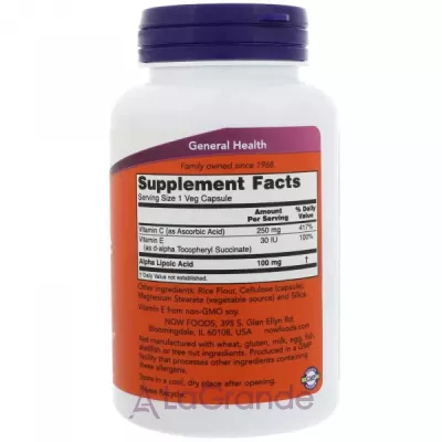 Now Foods Alpha Lipoic Acid 100 mg - , 100 