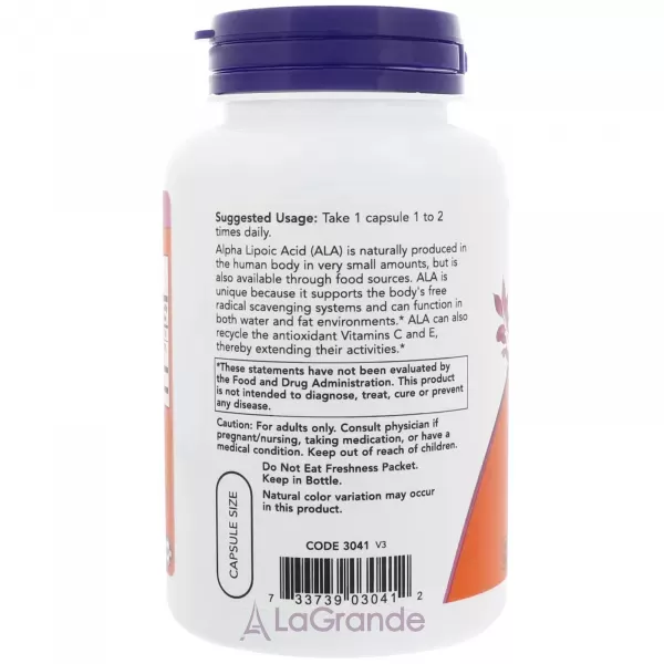 Now Foods Alpha Lipoic Acid 100 mg �����-����� �������, 100 ��