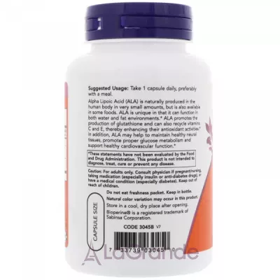 Now Foods Alpha Lipoic Acid 600 mg - , 600 