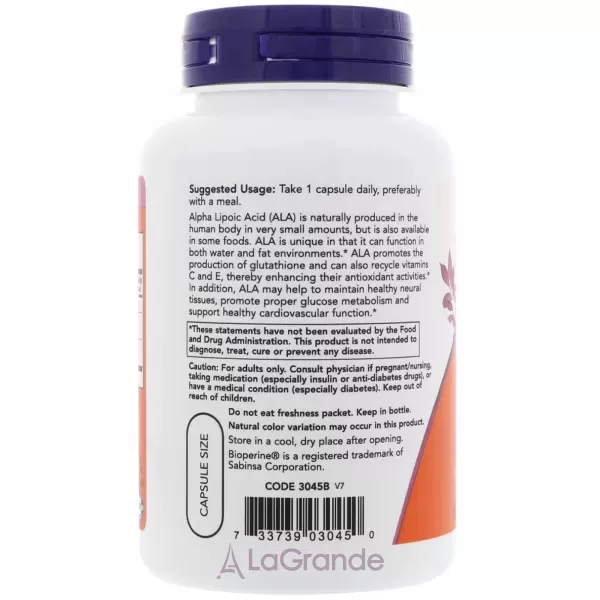 Now Foods Alpha Lipoic Acid 600 mg �����-����� �������, 600 ��