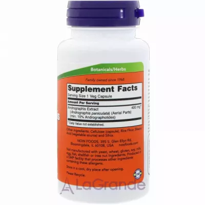 Now Foods Andrographis Extract 400 mg  , 400 