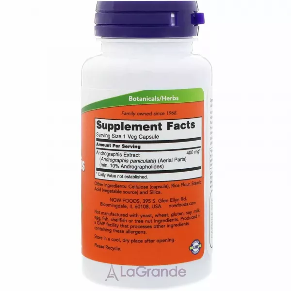 Now Foods Andrographis Extract 400 mg ����������� ��������, 400 ��