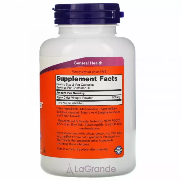 Now Foods Apple Cider Vinegar 450 mg �������� ���� ��������, 450 ��