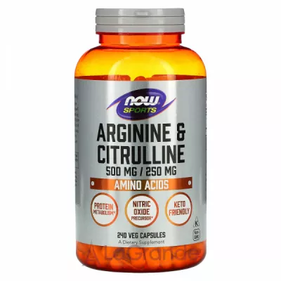 Now Foods Arginine & Citrulline 500 mg/250 mg   , 500 /250 