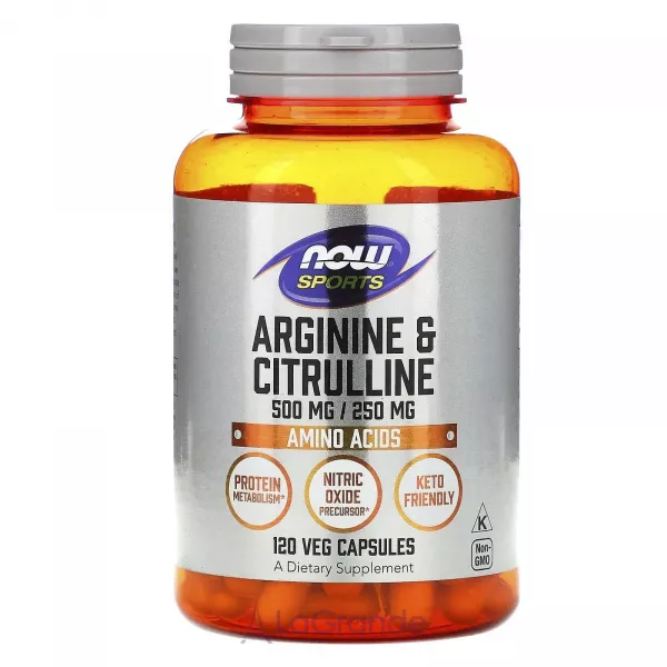 Now Foods Arginine & Citrulline 500 mg/250 mg ������ � �������, 500 ��/250 ��