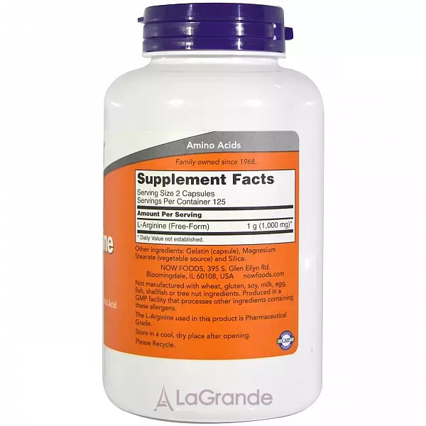 Now Foods L-Arginine 500 mg L-�������, 500 ��