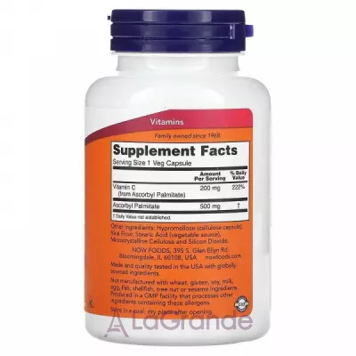 Now Foods Ascorbyl Palmitate 500 mg  , 500 