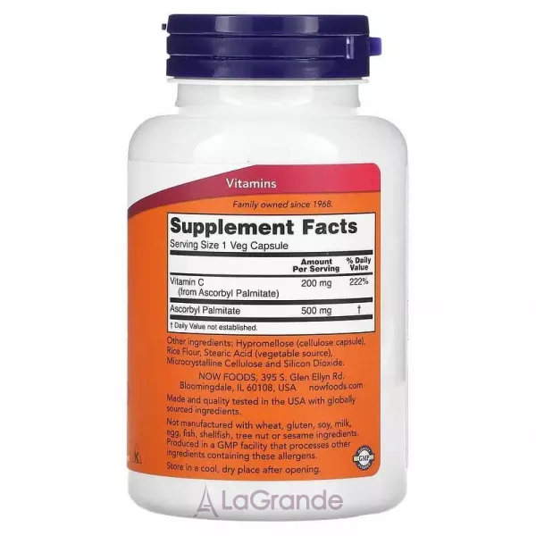 Now Foods Ascorbyl Palmitate 500 mg ������� ��������, 500 ��