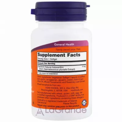 Now Foods Astaxanthin 4 mg  ( ' ), 4 