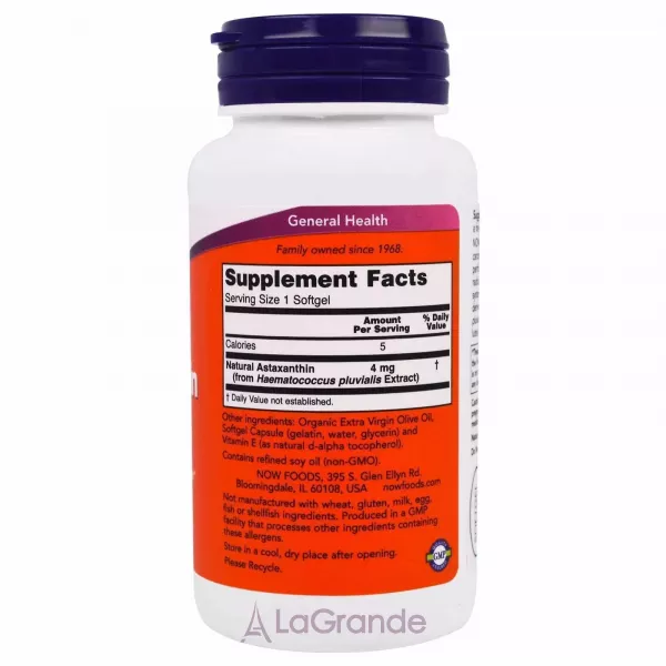 Now Foods Astaxanthin 4 mg ����������� ������� 