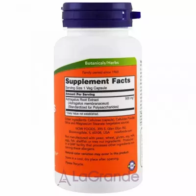 Now Foods Astragalus Extract 500 mg  , 500 