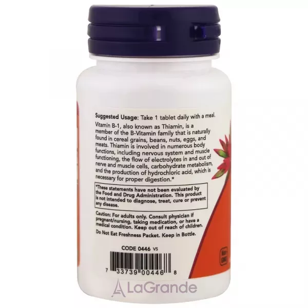 Now Foods Vitamin B-1 100 mg ������� B1 ������, 100 ��