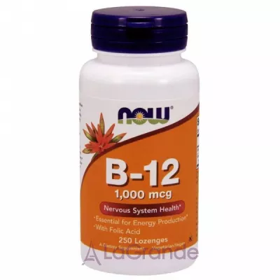 Now Foods Vitamin B-12 1000 mcg with Folic Acid ³ 12  볺 , 1000 