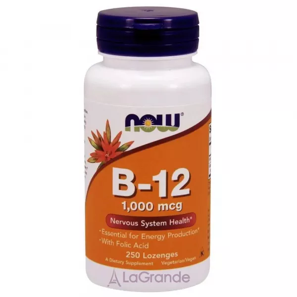 Now Foods Vitamin B-12 1000 mcg with Folic Acid ������� �12 � �������� �������, 1000 ���