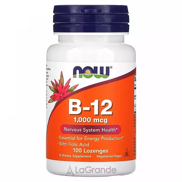 Now Foods Vitamin B-12 1000 mcg with Folic Acid ������� �12 � �������� �������, 1000 ���