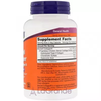 Now Foods BioCell Collagen Hydrolyzed Type II  BioCell  II 