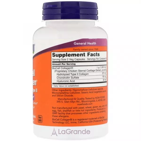 Now Foods BioCell Collagen Hydrolyzed Type II ������� BioCell ������������ II ����
