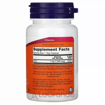 Now Foods Biotin 1000 mcg , 1000 