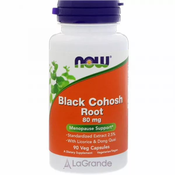Now Foods Black Cohosh Root 80 mg ������ ��������� ������������ � �������� � �������, 80 ��
