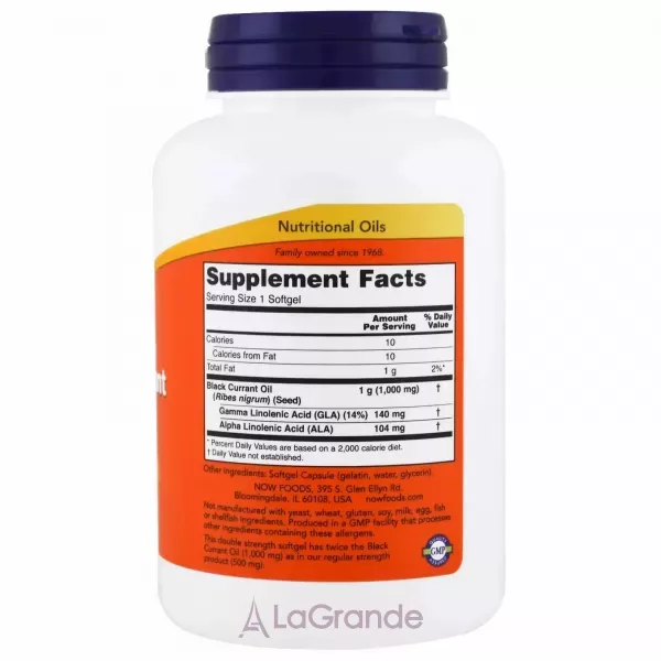 Now Foods Black Currant Oil 1000 mg ��� �� ������ ����� ���������, 1000 ��