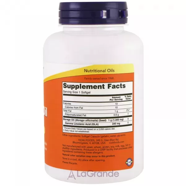 Now Foods Borage Oil 1000 mg ����� ����������, ������������ ���, 1000 ��