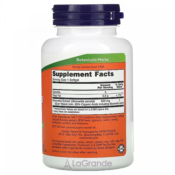 Now Foods Boswellia Extract 500 mg ������� ��������, 500 ��