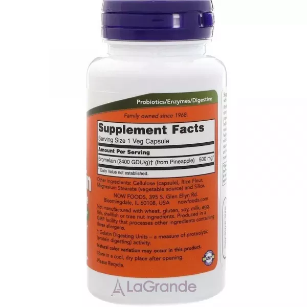 Now Foods Bromelain 500 mg ���������, 500 ��