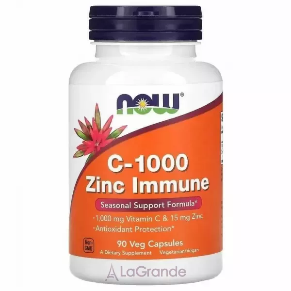 Now Foods C-1000 Zinc Immune ³���� � �� ���� ��� ���������, 1000 ��/15 ��