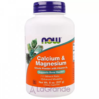 Now Foods Calcium & Magnesium Citrate Powder with Vitamin D3      D3, 