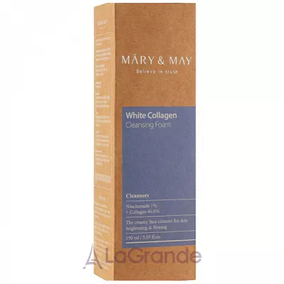 Mary & May White Collagen Cleansing Foam ϳ      