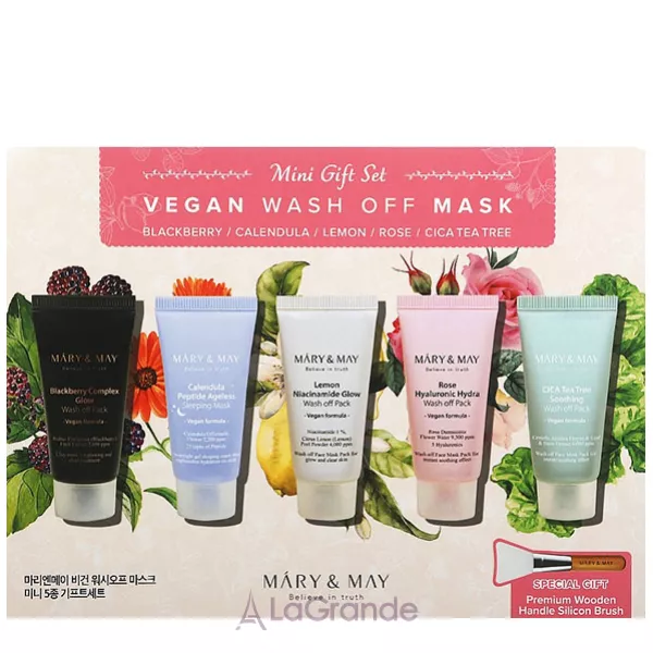 Mary & May Vegan Wash off MasK Mini Gift Set ����� �������� ����� ��� ����