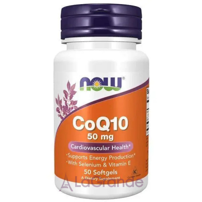 Now Foods CoQ10 50 mg with Selenium and Vitamin E  Q10, 50 ,     