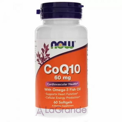 Now Foods CoQ10 60 mg with Omega-3 Fish Oil  Q10, 60 ,   