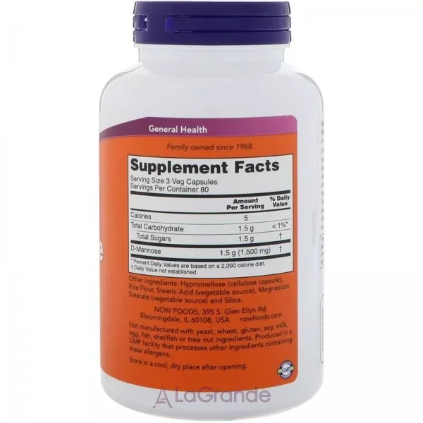 Now Foods D-Mannose 500 mg ĳ������ ������� ��� �������� ������'� ������� ������ 