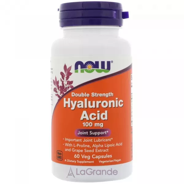 Now Foods Hyaluronic Acid Double Strength 100 mg ó��������� ������� ��� �������� �������, ������, ��'����, ���� �� ���� �������� �������