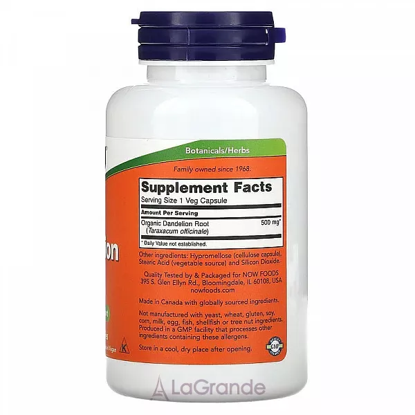 Now Foods Dandelion Root 500 mg ĳ������ ������� 