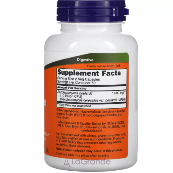 Now Foods Supplements Saccharomyces Boulardii 5 billion CFU �������� ��� ���