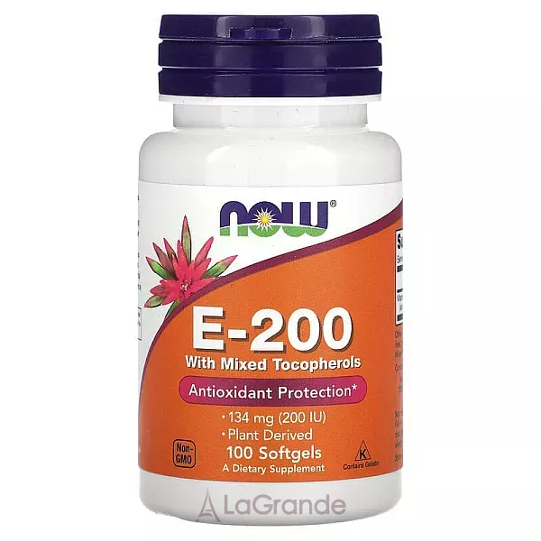 Now Foods E-200 with Mixed Tocopherols ������� � �� ���������� ������������, 200 ��