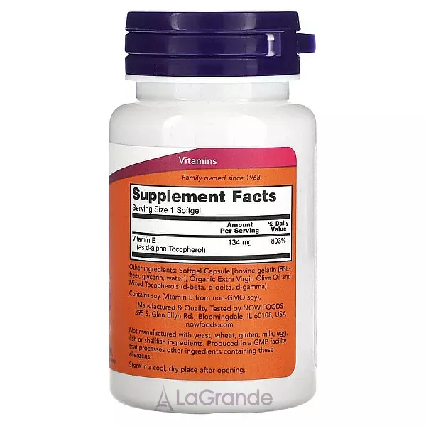 Now Foods E-200 with Mixed Tocopherols ������� � �� ���������� ������������, 200 ��