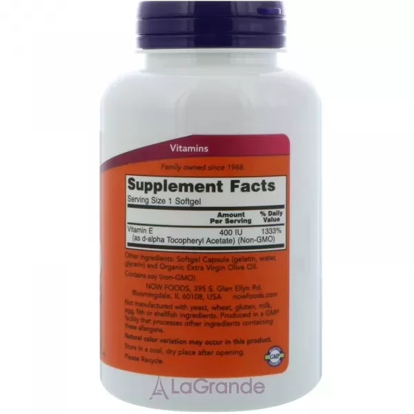 Now Foods Natural E-400 ³���� � d-�����-���������������, 400 �� (��������������� ������)