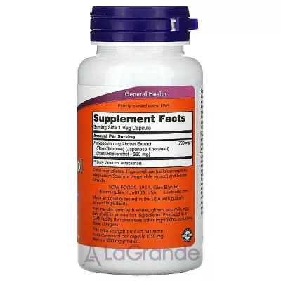 Now Foods Extra Strength Resveratrol 350 mg  , 350  ( - )