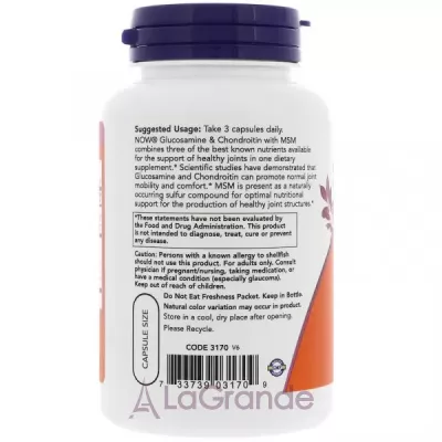 Now Foods Glucosamine & Chondroitin with MSM  