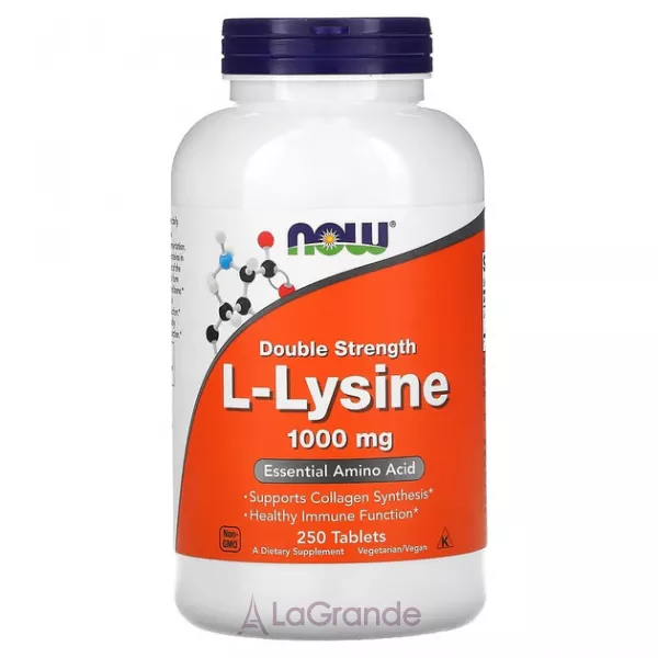 Now Foods Supplements L-Lysine 1000mg �-����� ��� �������� �������� (���������� ��� �������) � ��������-���������� ������