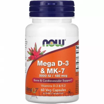 Now Foods Supplements MEGA D-3 & MK-7 5000 IU/180 mcg   (³ D3   2)  -    