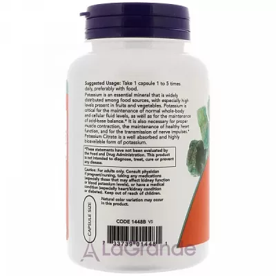 Now Foods Supplements Potassium Citrate 99 mg    ,  ,  ,    